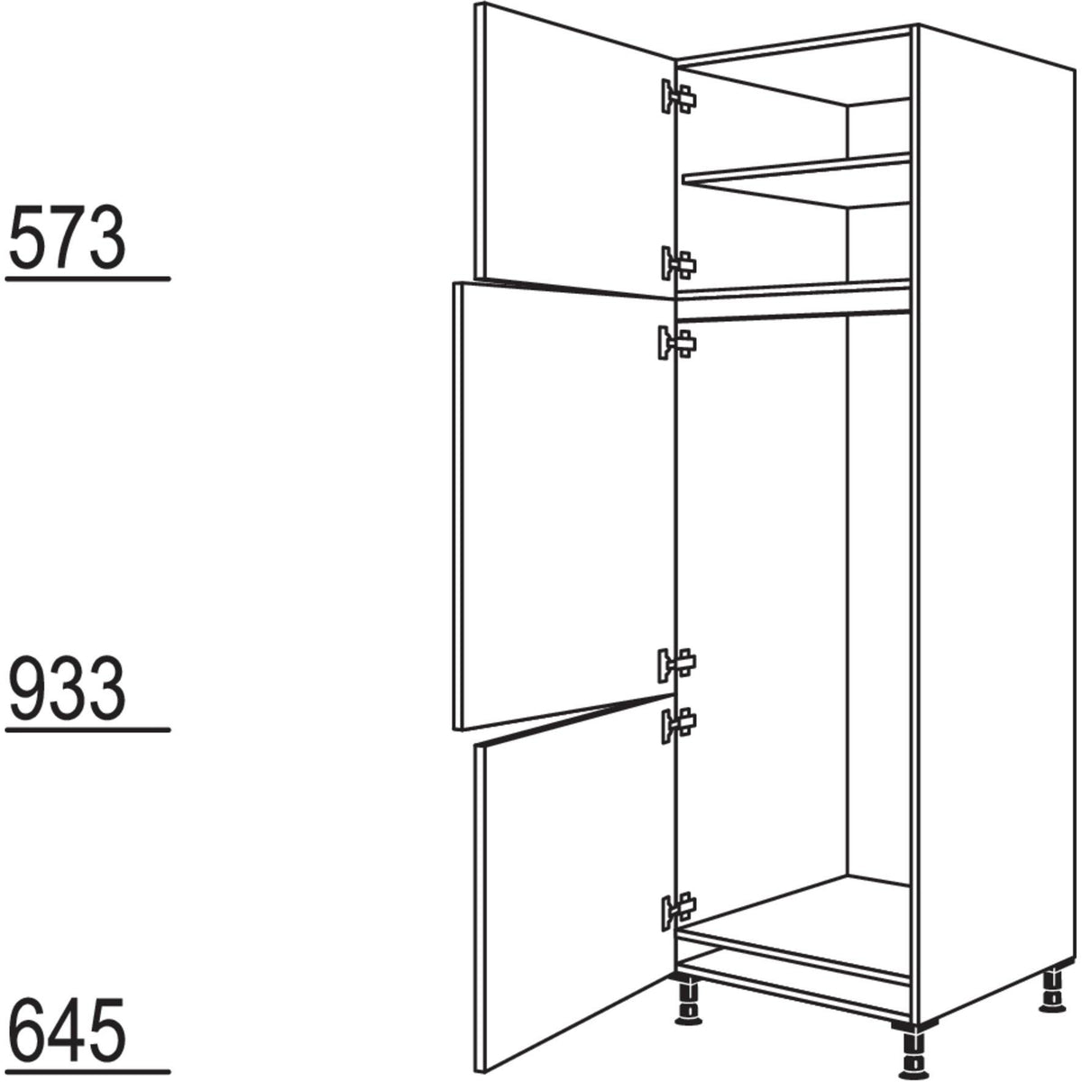 Nobilia XL-Geräte-Umbau Kühl- Gefrierautomat G145-2X 41868