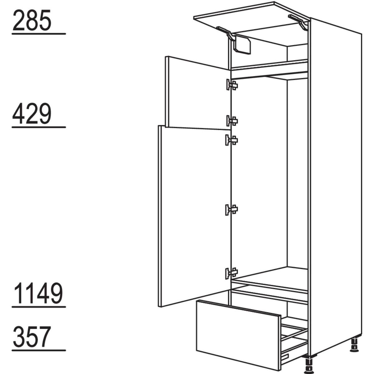 Nobilia XL-Geraete-Umbau Kuehl-Gefrierautomat G145A-3X 53870