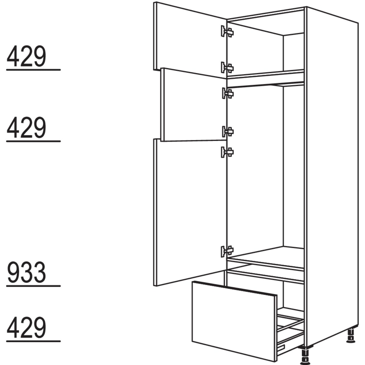 Nobilia XL-Geraete-Umbau Kuehl-Gefrierautomat GD123GA-3X 53865