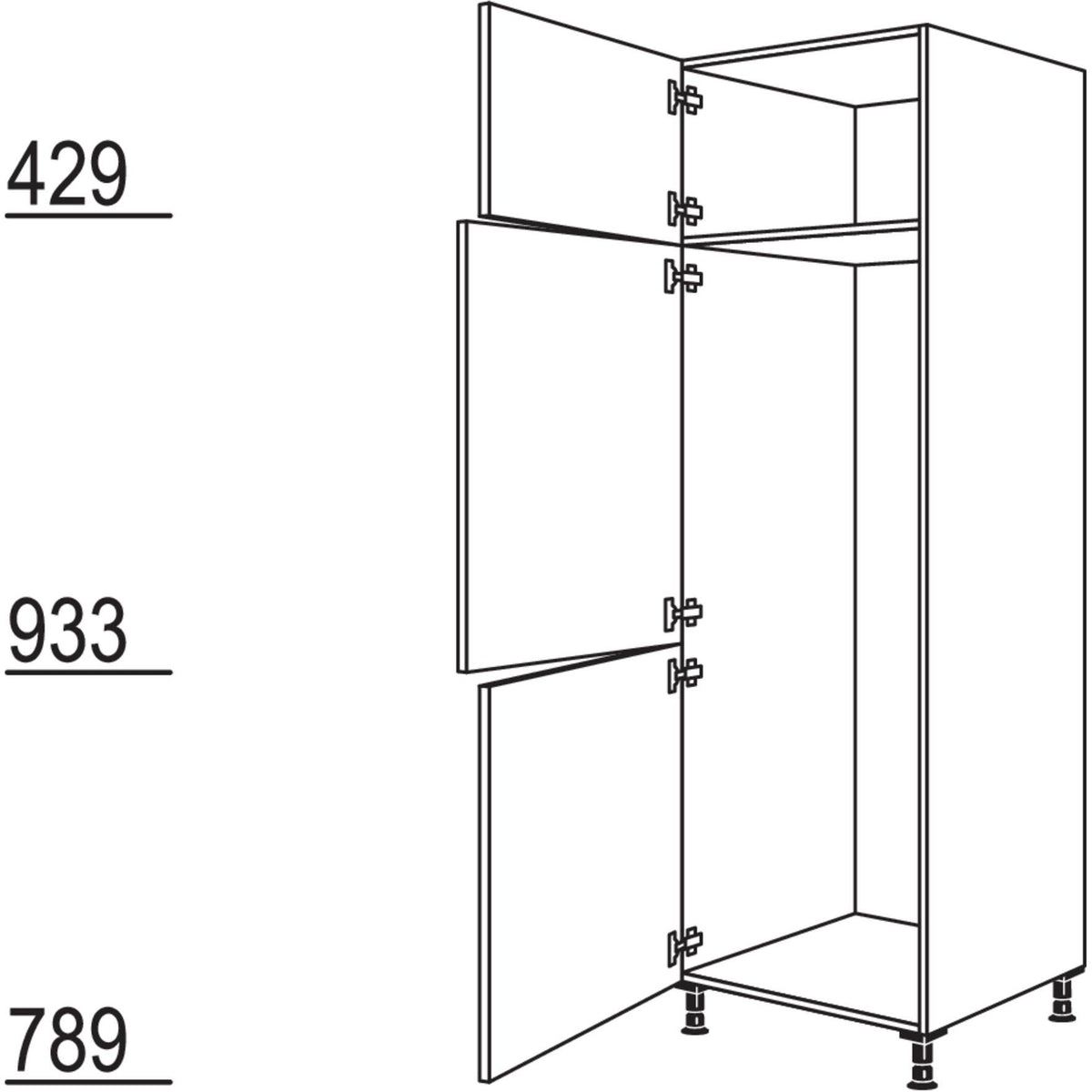 Nobilia XL-Geraete-Umbau Kuehl-Gefrierautomat GD145-2X 41869