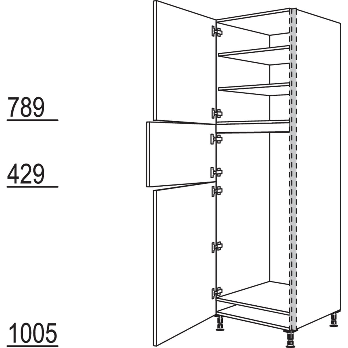 Nobilia XL-Geraete-Umbau Kuehl-Gefrierautomat NGS123G-3X 56986