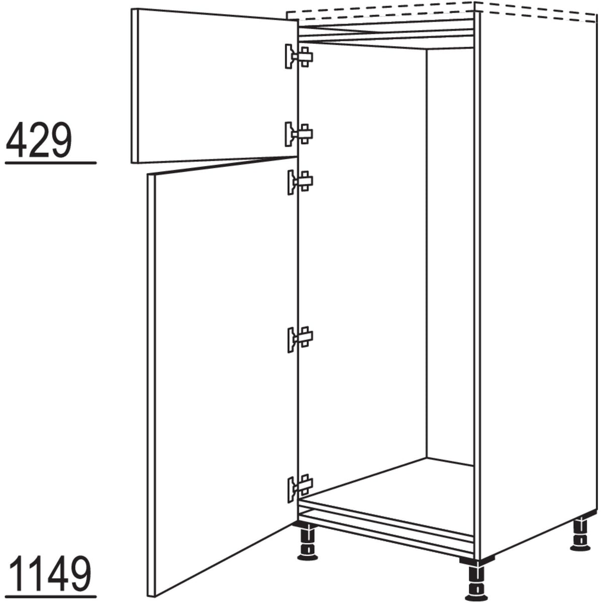 Nobilia XL-Geraete-Umbau Kuehl-Gefrierkombination G145E-X 31784