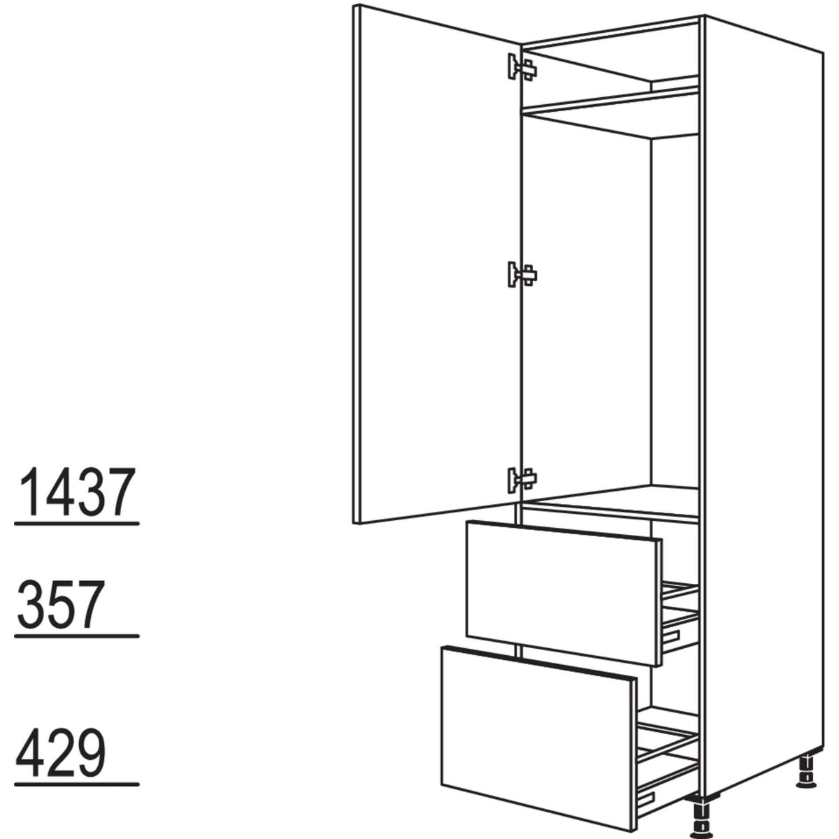Nobilia XL-Geraete-Umbau Kuehlautomat GD1232A-3X 53853