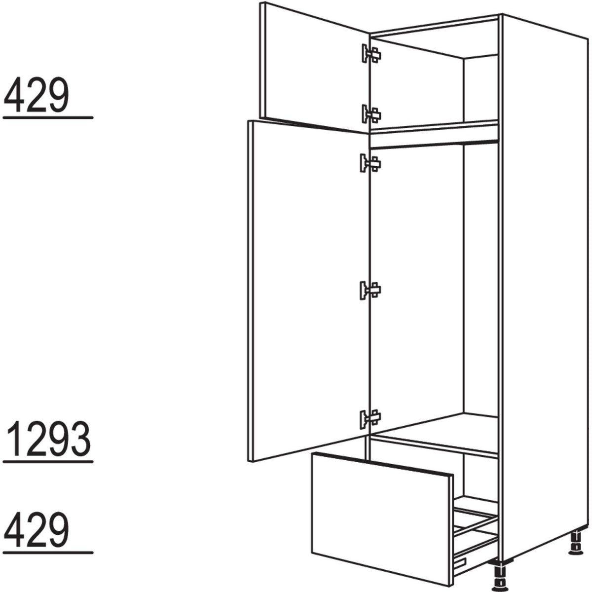 Nobilia XL-Geraete-Umbau Kuehlautomat GD123A-2X 41856