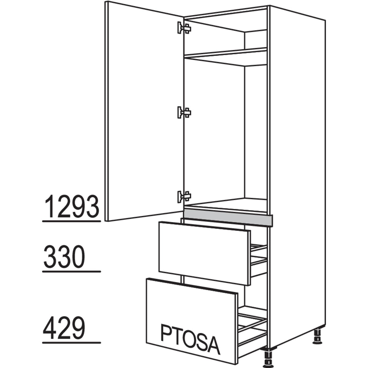 nobilia XL-Geraete-Umbau Kuehlautomat LG1032A-1X 33352