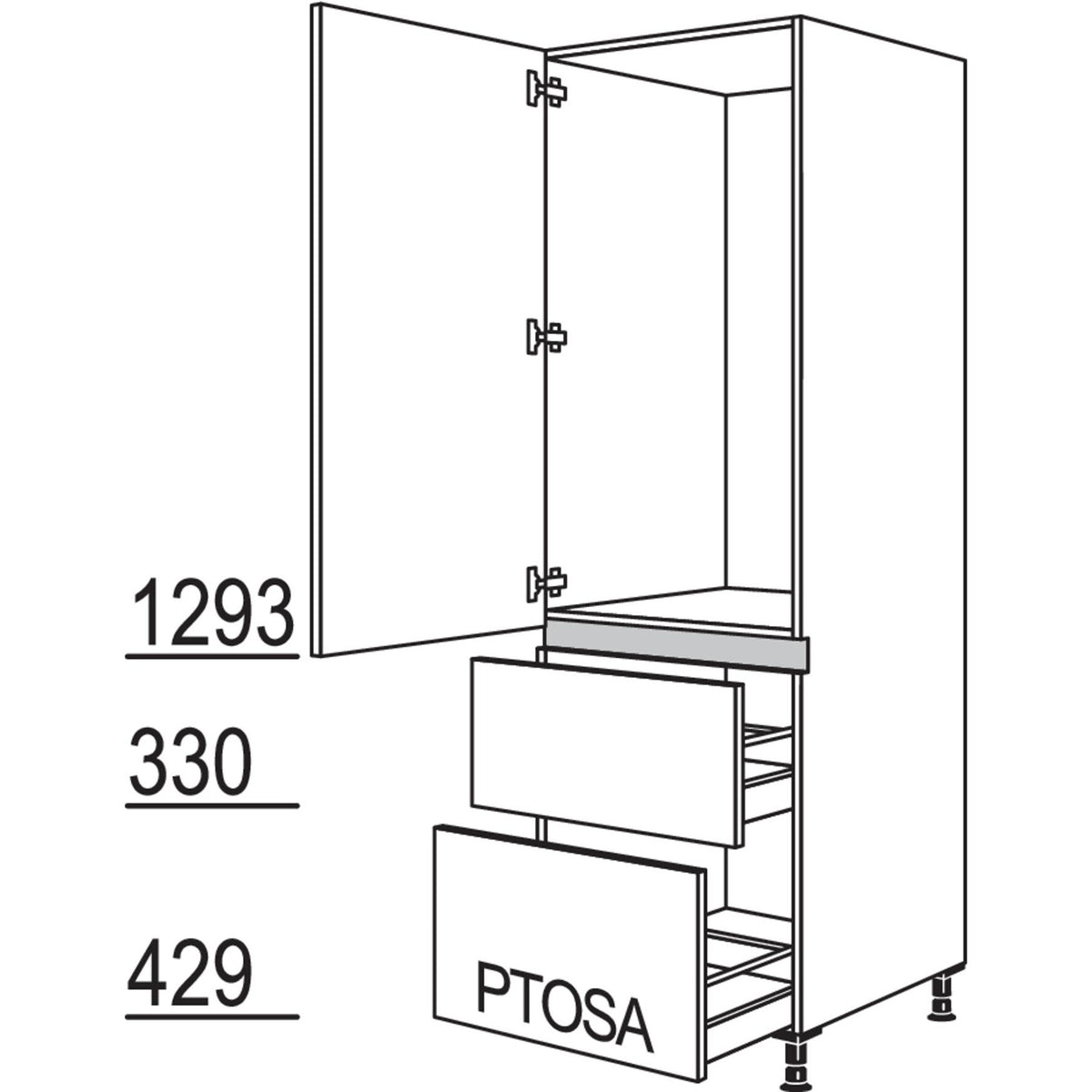 nobilia XL-Geraete-Umbau Kuehlautomat LG1232A-1X 33349