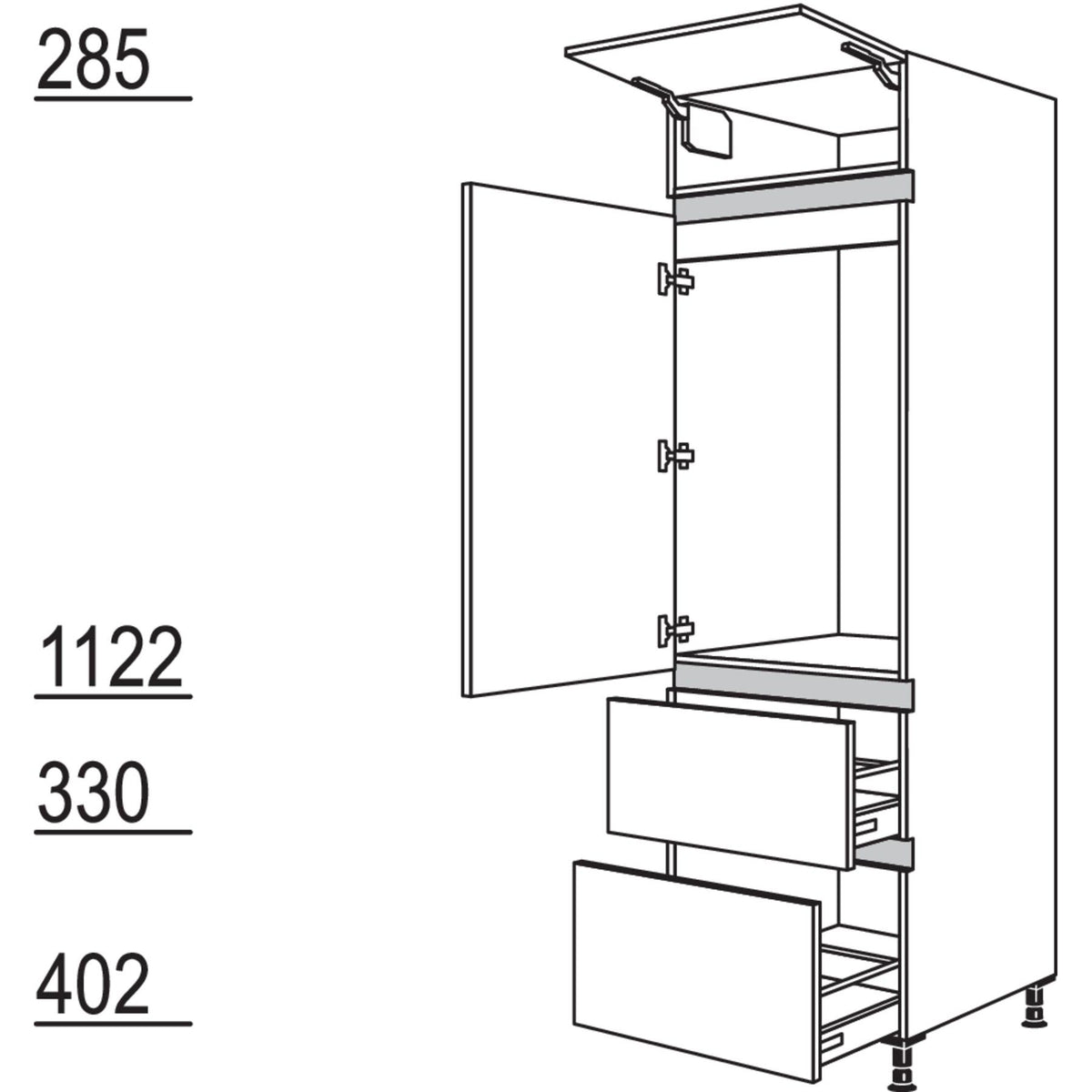 Nobilia XL-Geraete-Umbau Kuehlautomat NG1032A-3X 51353