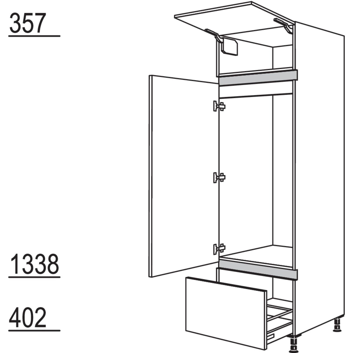 Nobilia XL-Geraete-Umbau Kuehlautomat NG123A-2X 44373