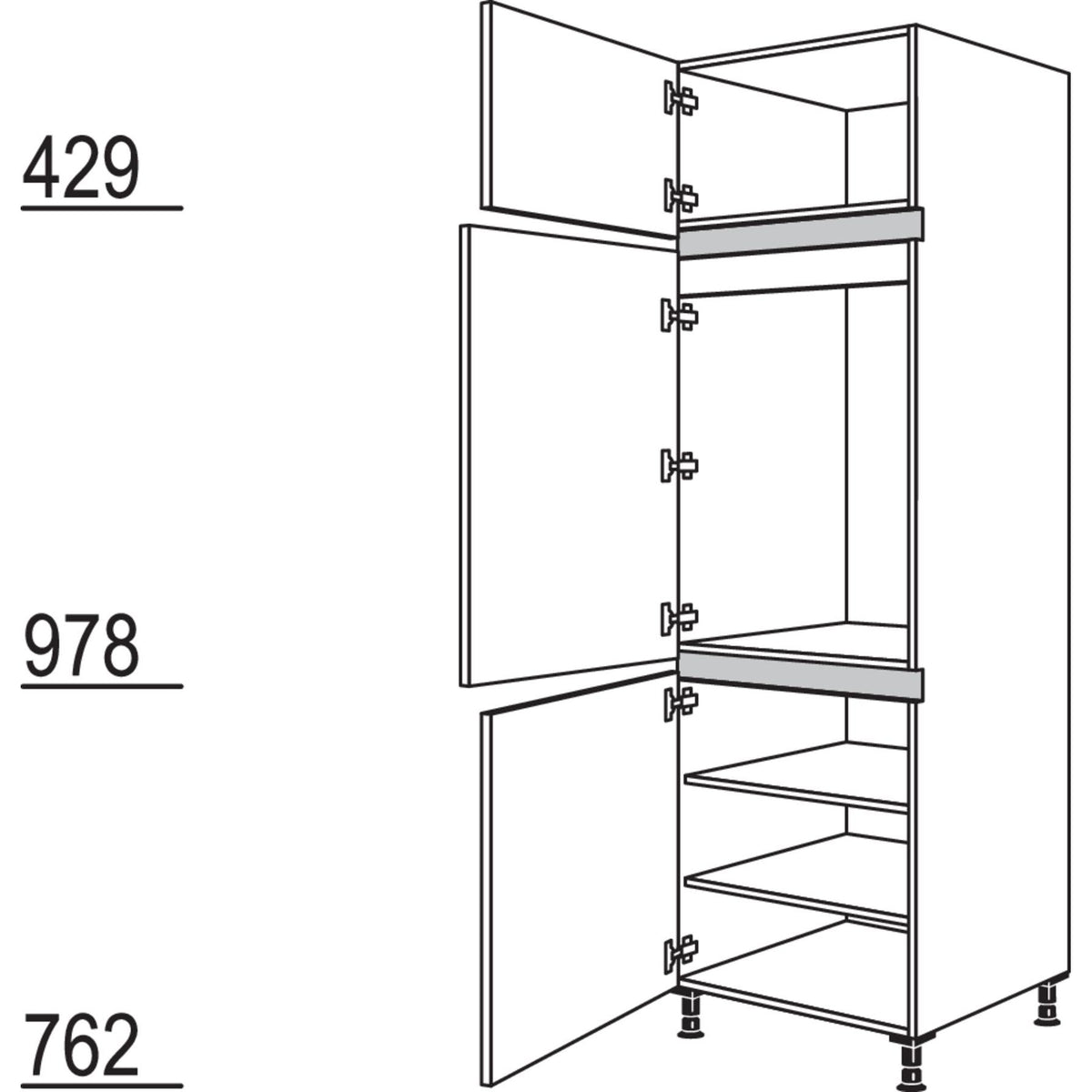 Nobilia XL-Geraete-Umbau Kuehlautomat NG88-3X 51331