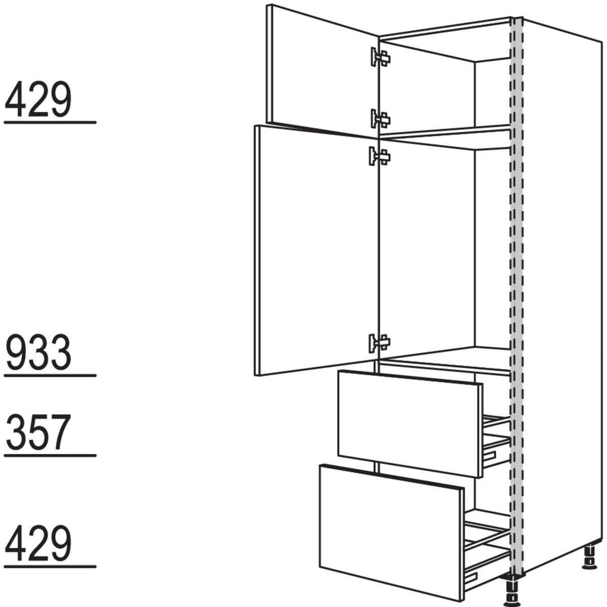 Nobilia XL-Geräte-Umbau Kühlautomat NGS882A-2X 45971