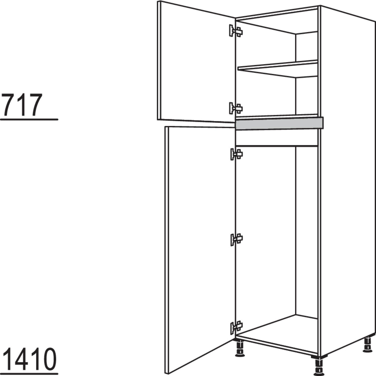 Nobilia XL-Geräte-Umbau Kühlautomat NGT123-2X 43365