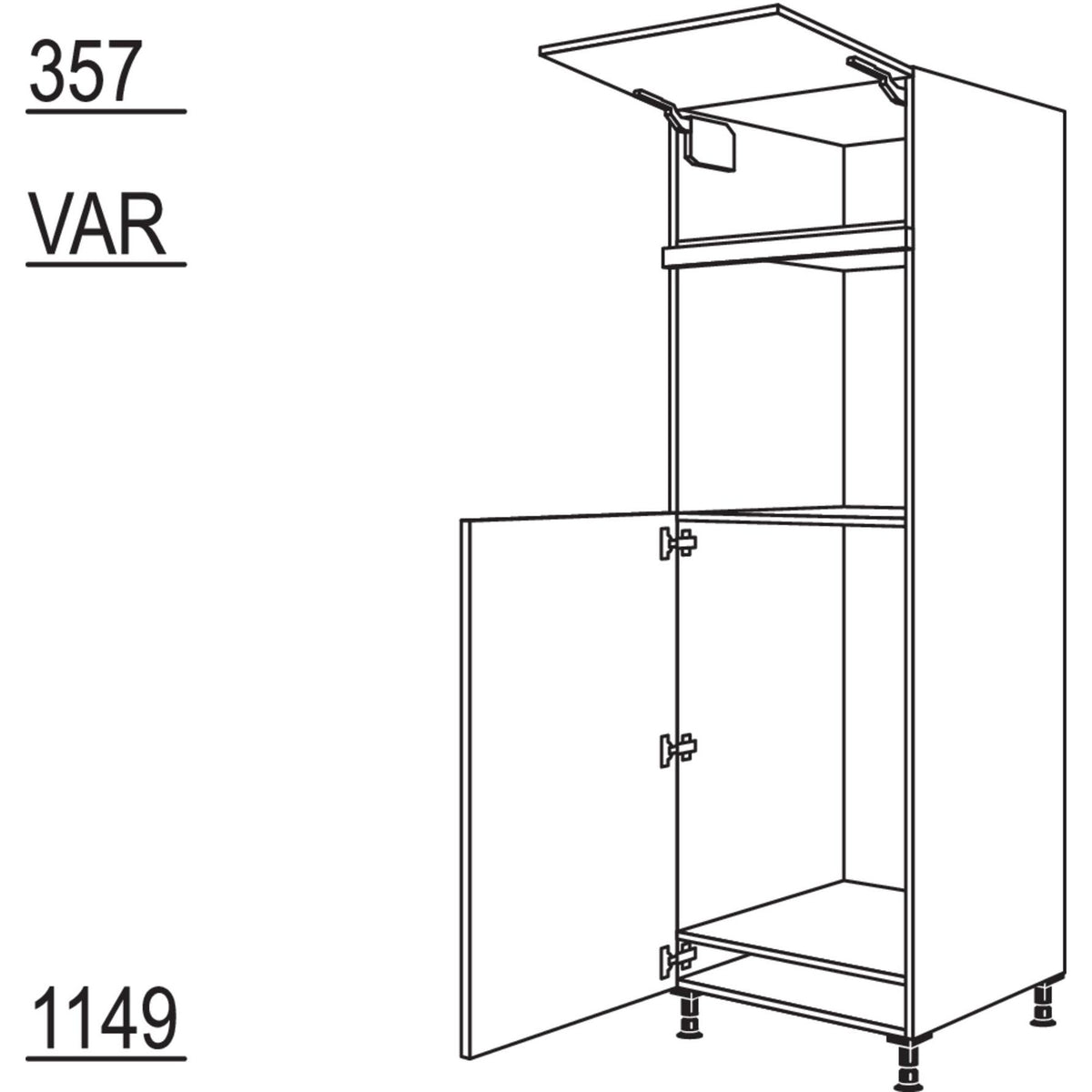 Nobilia XL-Geraete-Umbau Kuehlautomat und Backofen G103O-2X 42847