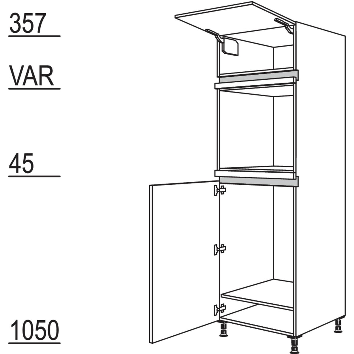 Nobilia XL-Geräte-Umbau Kühlautomat und Backofen NG88O-2X 42334