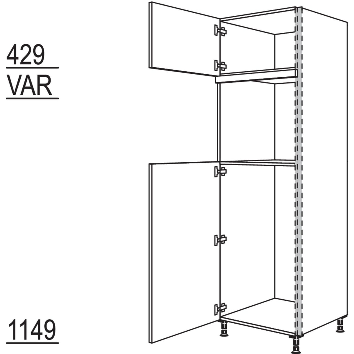 Nobilia XL-Geraete-Umbau Kuehlautomat und Backofen NGS103O-3X 56979
