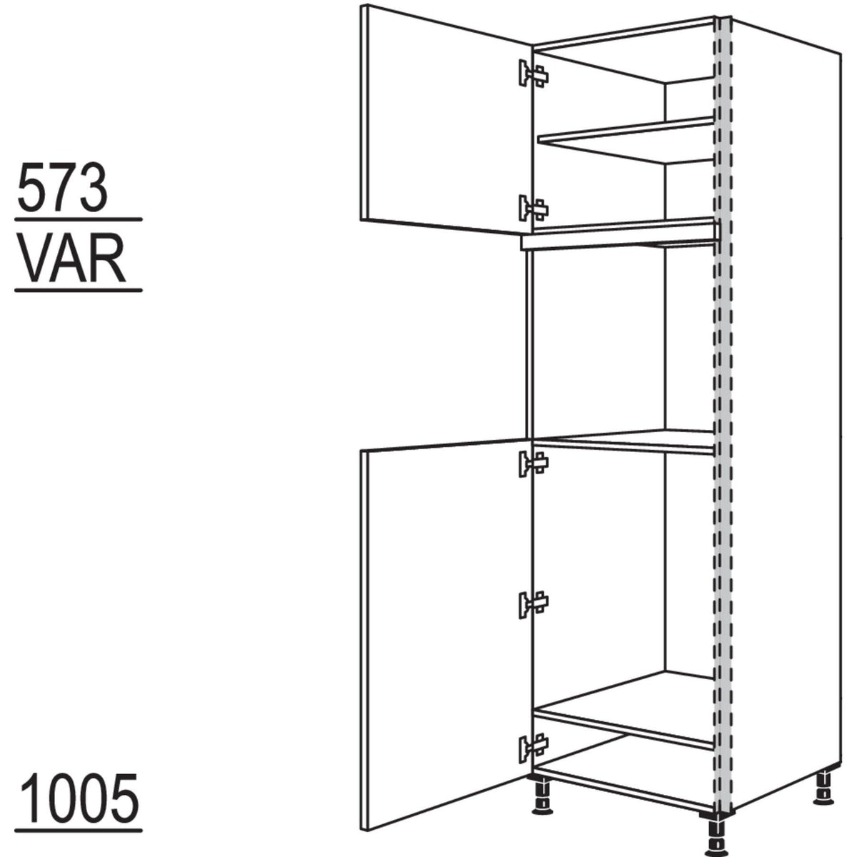 Nobilia XL-Geraete-Umbau Kuehlautomat und Backofen NGS88O-3X 56972