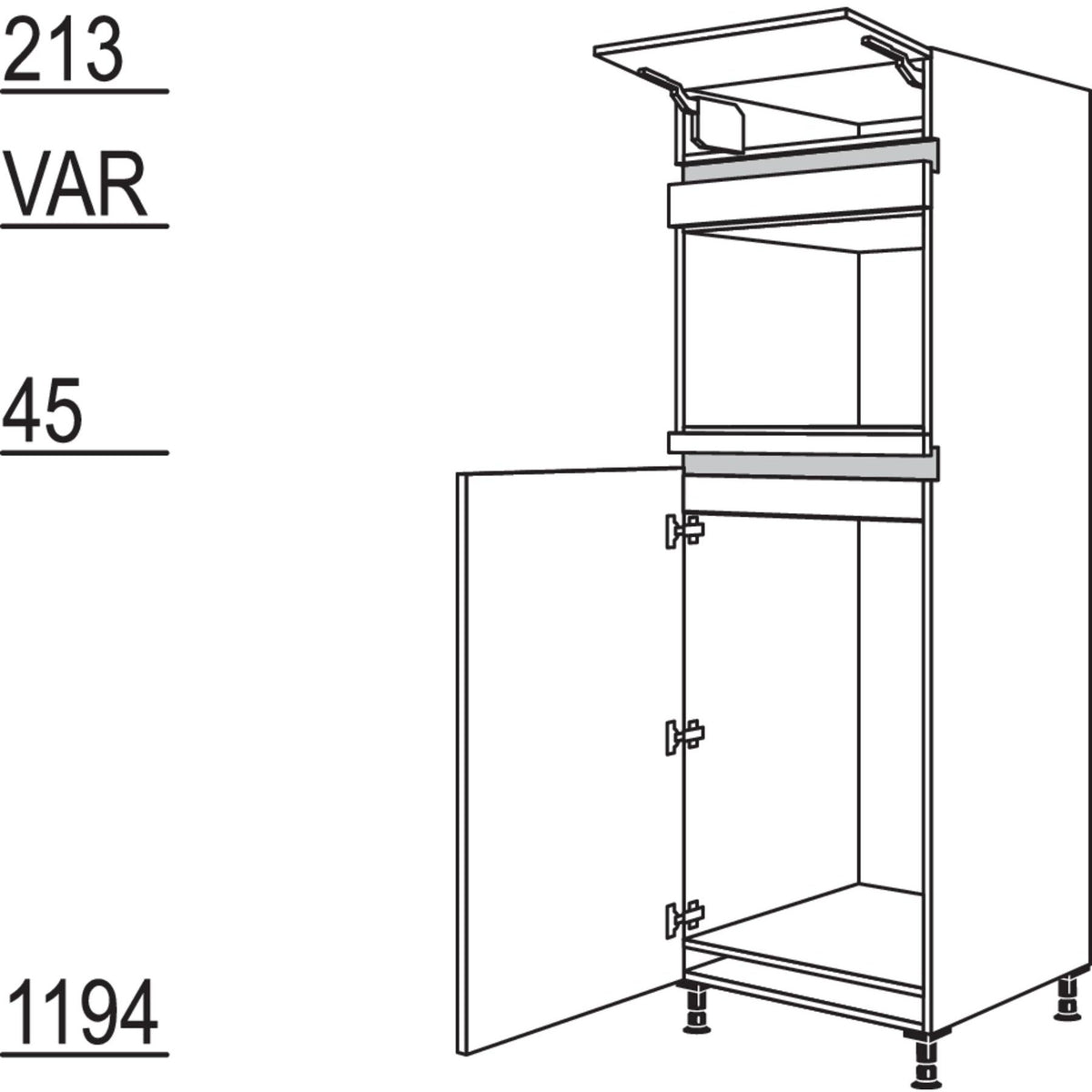 Nobilia XL-Geraete-Umbau Kuehlautomat und Dampfgarer - Kompaktgeraet NG103DK-1X 33355