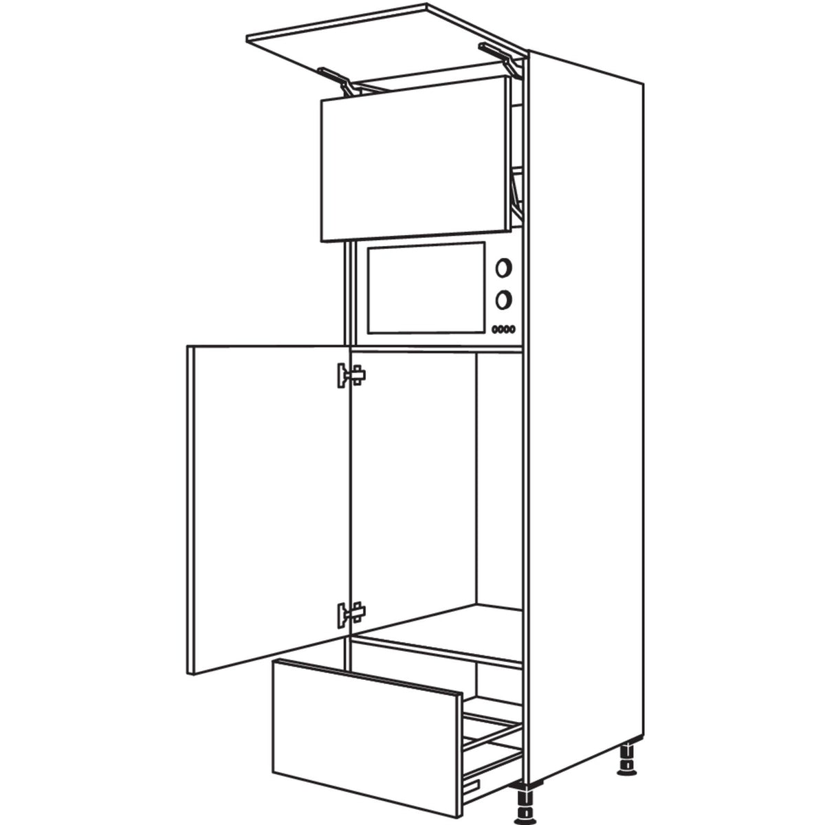 Nobilia XL-Geraete-Umbau Kuehlautomat und Mikrowelle mit Liftttuer G88LA-2X 40836