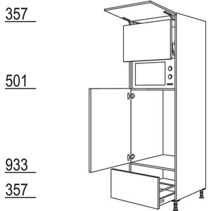 Nobilia XL-Geraete-Umbau Kuehlautomat und Mikrowelle mit Liftttuer G88LA-2X 40836