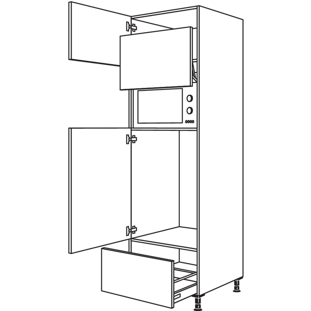Nobilia XL-Geraete-Umbau Kuehlautomat und Mikrowelle mit Lifttuer G88LA-3X 53836