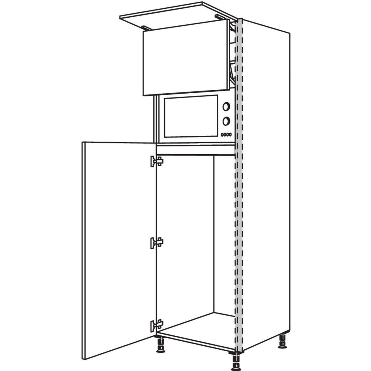 Nobilia XL-Geraete-Umbau Kuehlautomat und Mikrowelle mit Lifttuer NGS123L-2X 45985