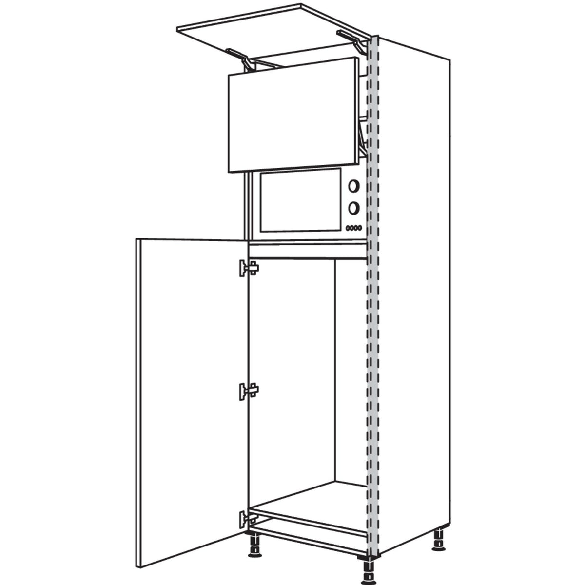 Nobilia XL-Geraete-Umbau Kuehlautomat und Mikrowelle mit Lifttuer NGS123L-3X 56985