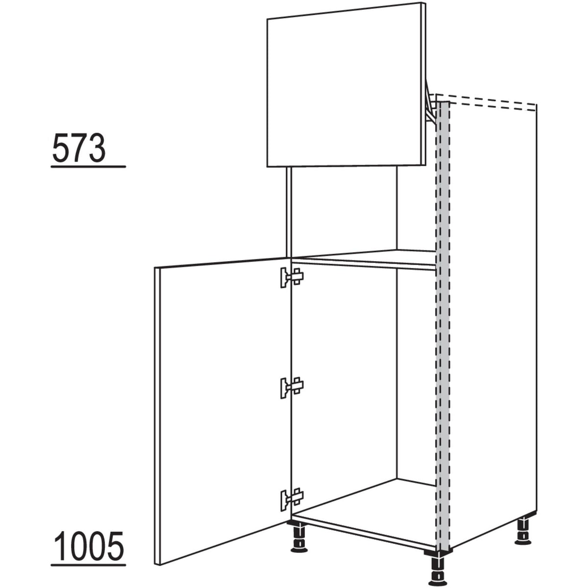 Nobilia XL-Geraete-Umbau Kuehlautomat und Mikrowelle mit Lifttuer NGS88L-X 62779