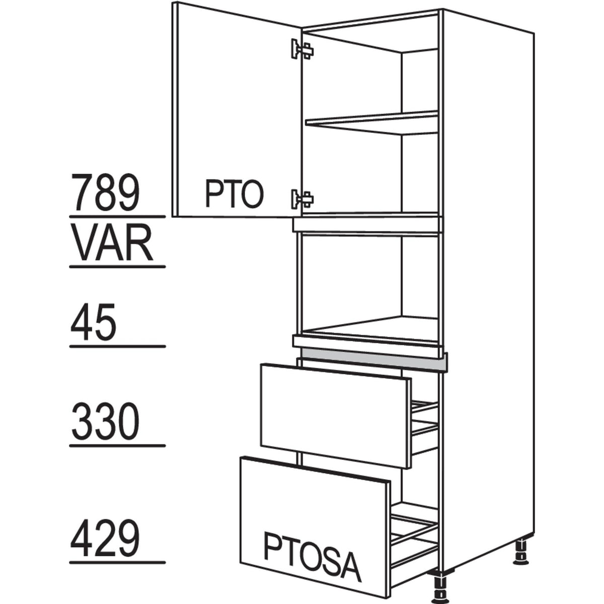 nobilia XL-Geraete-Umbau Mikrowelle LGM2A-1X 33340