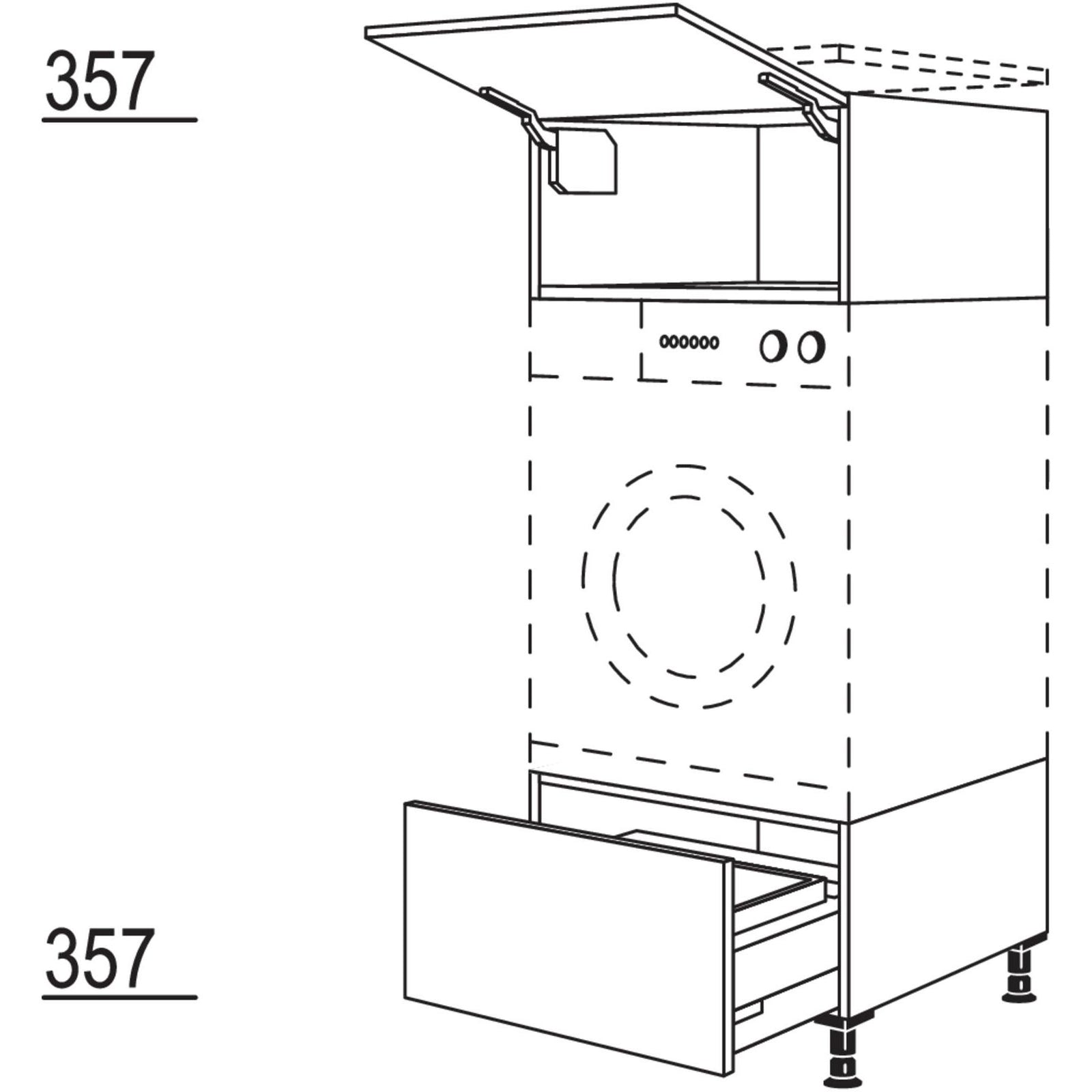 Nobilia XL-Geraete-Umbau Waschmaschine - Waeschetrockner GWST60-X 25557
