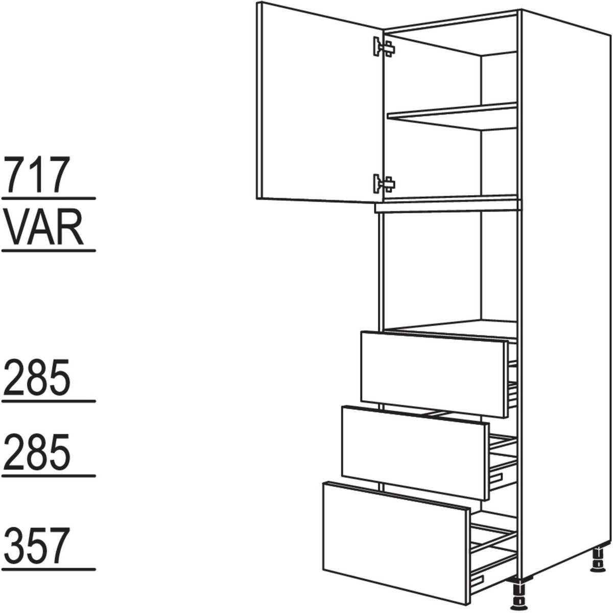 Nobilia XL-Geraete-Umbau fuer Dampfgarer - Kompaktgeraet GDK3A-2X 43735