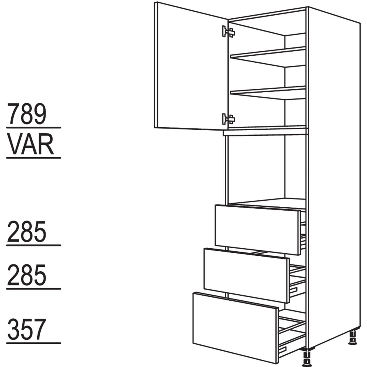 Nobilia XL-Geraete-Umbau fuer Dampfgarer - Kompaktgeraet GDK3A-3X 52735