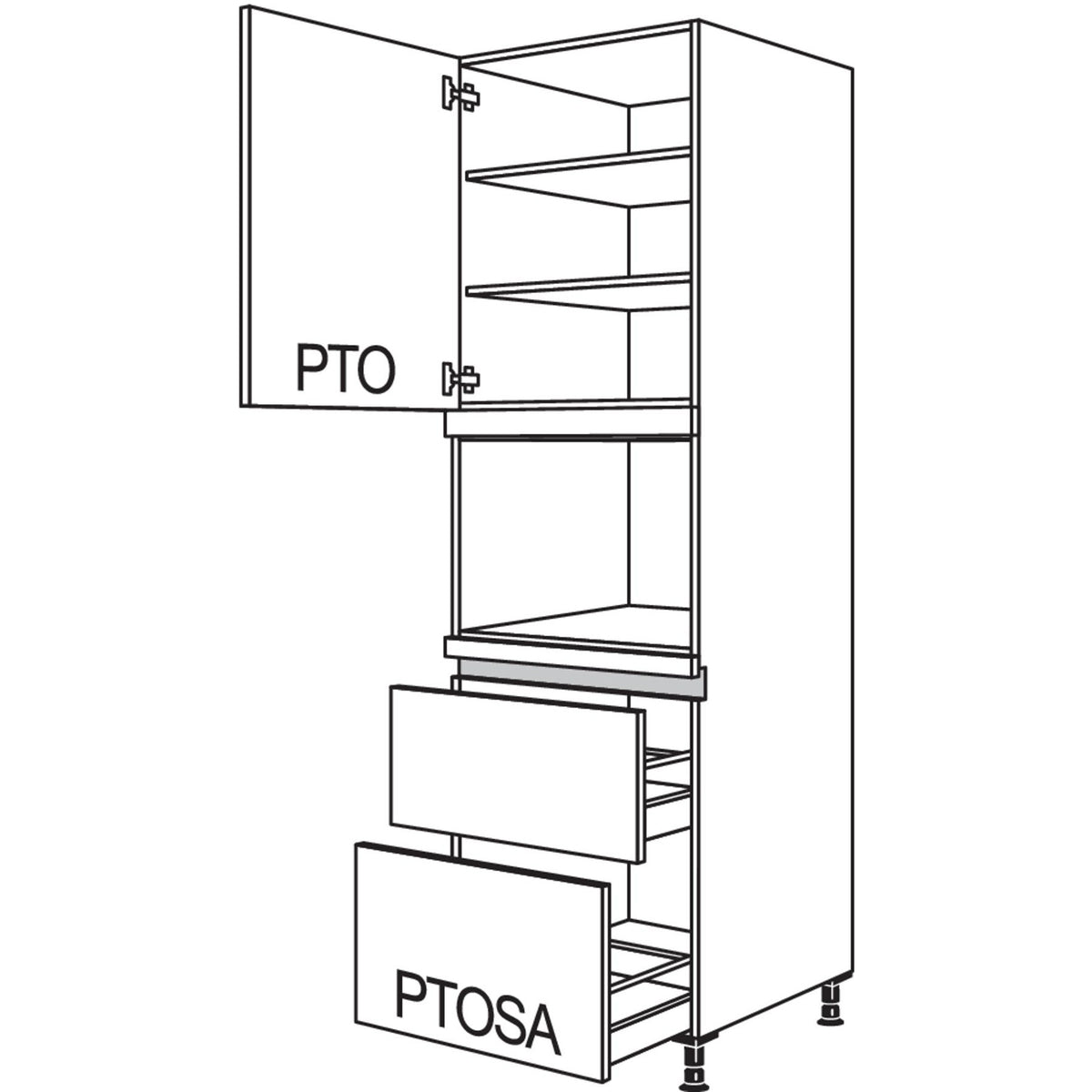 nobilia XL-Geraete-Umbau fuer Dampfgarer - Kompaktgeraet LGDK2A-3X 53542