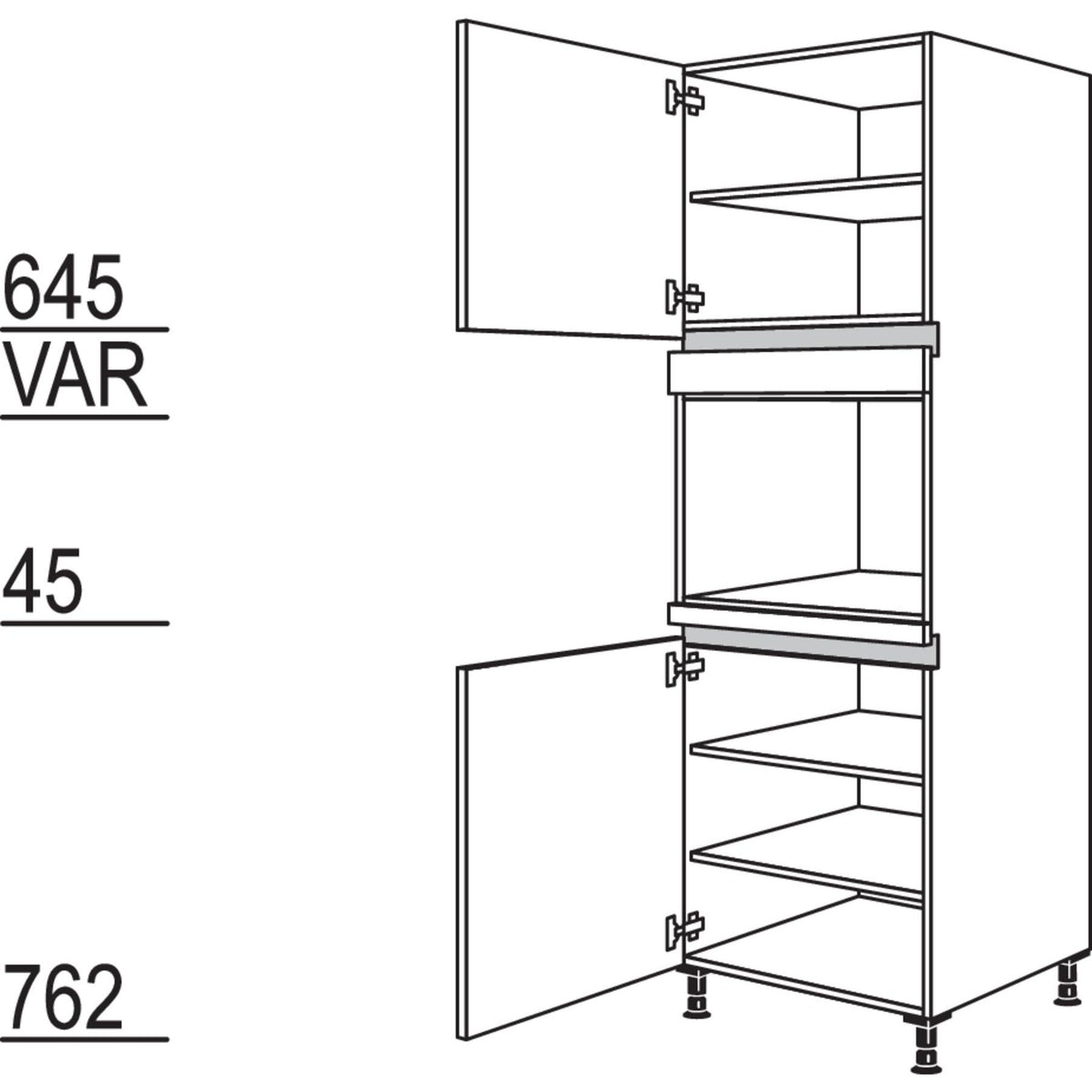 Nobilia XL-Geraete-Umbau fuer Dampfgarer - Kompaktgeraet NGDK-1X 33325