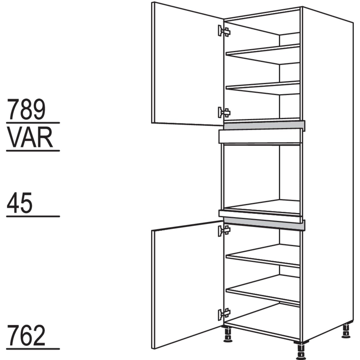 Nobilia XL-Geraete-Umbau fuer Dampfgarer - Kompaktgeraet NGDK-3X 53325