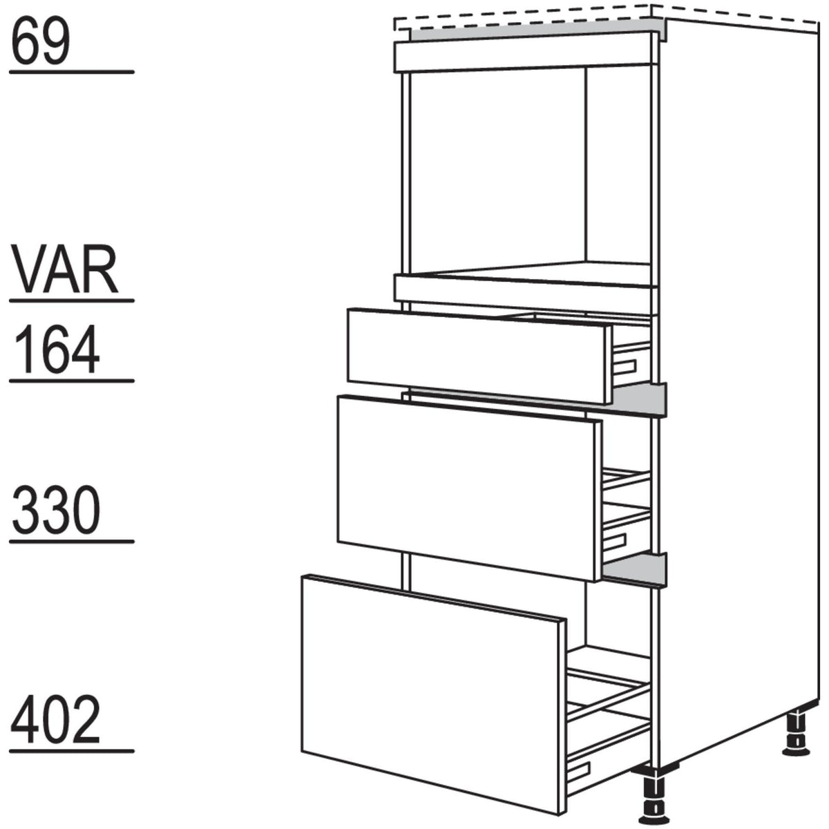 Nobilia XL-Geraete-Umbau fuer Dampfgarer - Kompaktgeraet NGDKS2A-X 53348