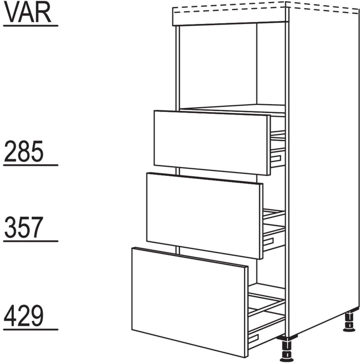 Nobilia XL-Geraete-Umbau fuer Dampfgarer - Kompaktgeraet NGSDK3A-X 63453