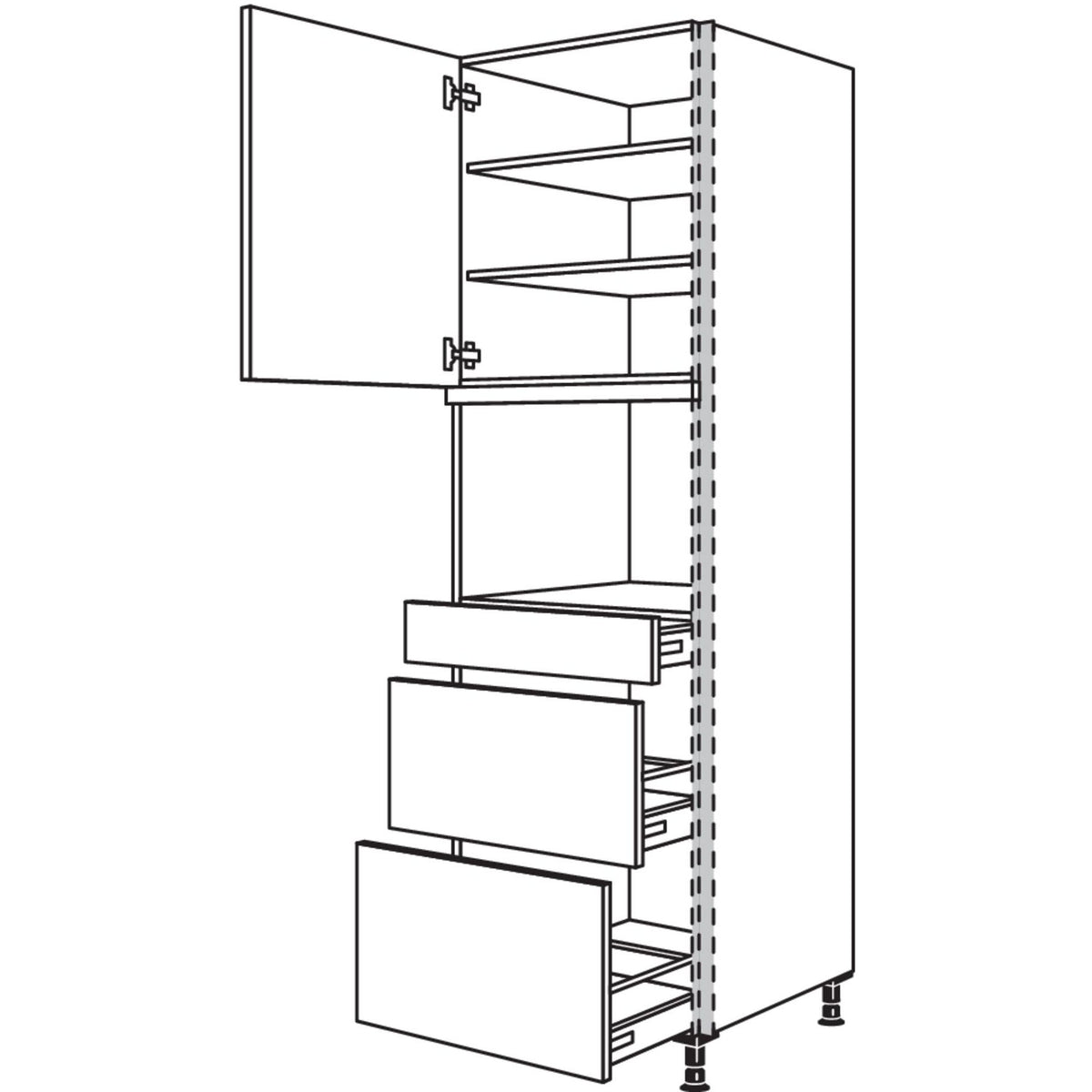 Nobilia XL-Geraete-Umbau fuer Dampfgarer - Kompaktgeraet NGSDKS2A-3X 56938