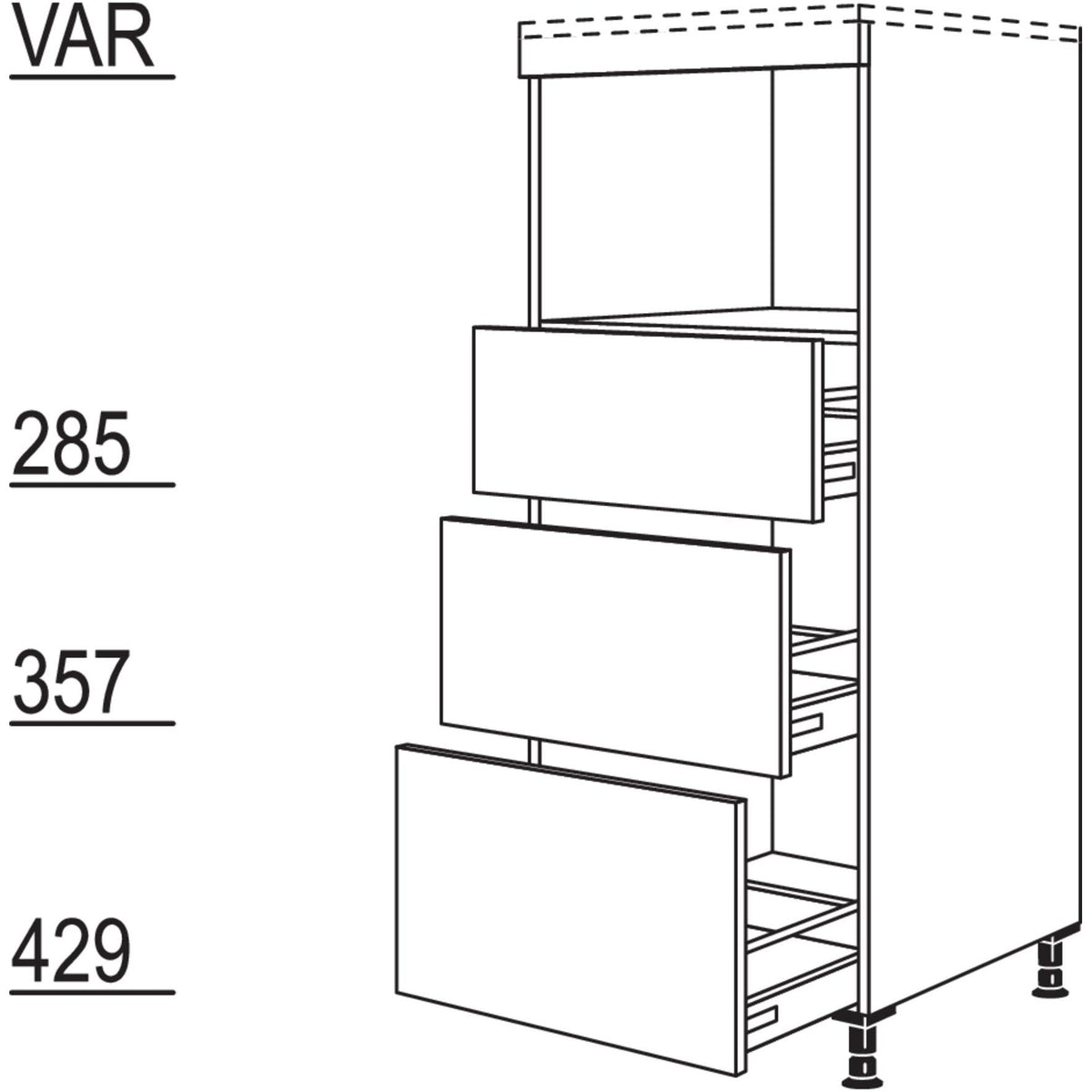 Nobilia XL-Geraete-Umbau fuer Dampfgarer --amp-nbsp-Kompaktgeraet GDK3A-X 34453