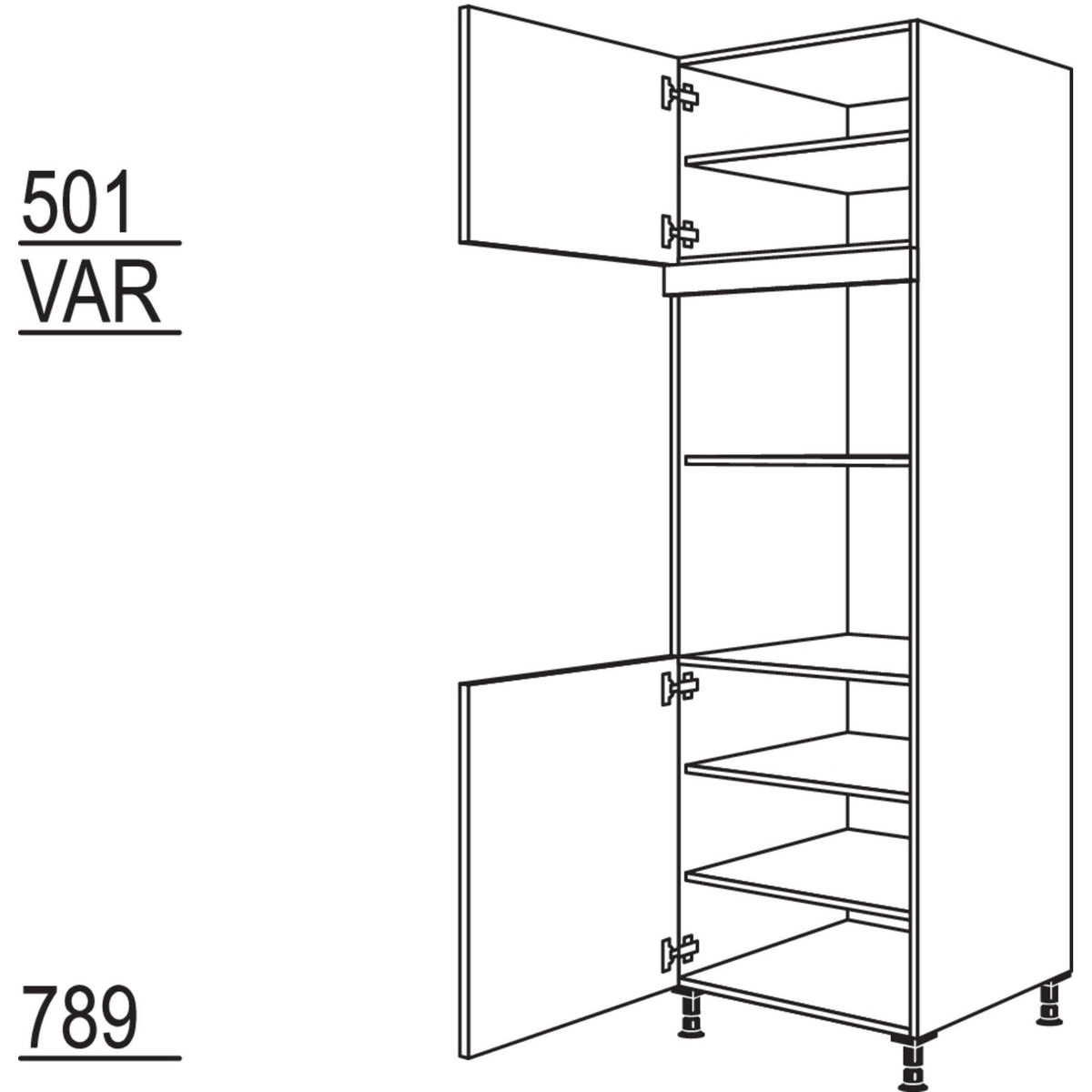 Nobilia XL-Geraete-Umbau fuer Mikrowelle und Dampfgarer - Kompaktgeraet GDMDK-3X 52732
