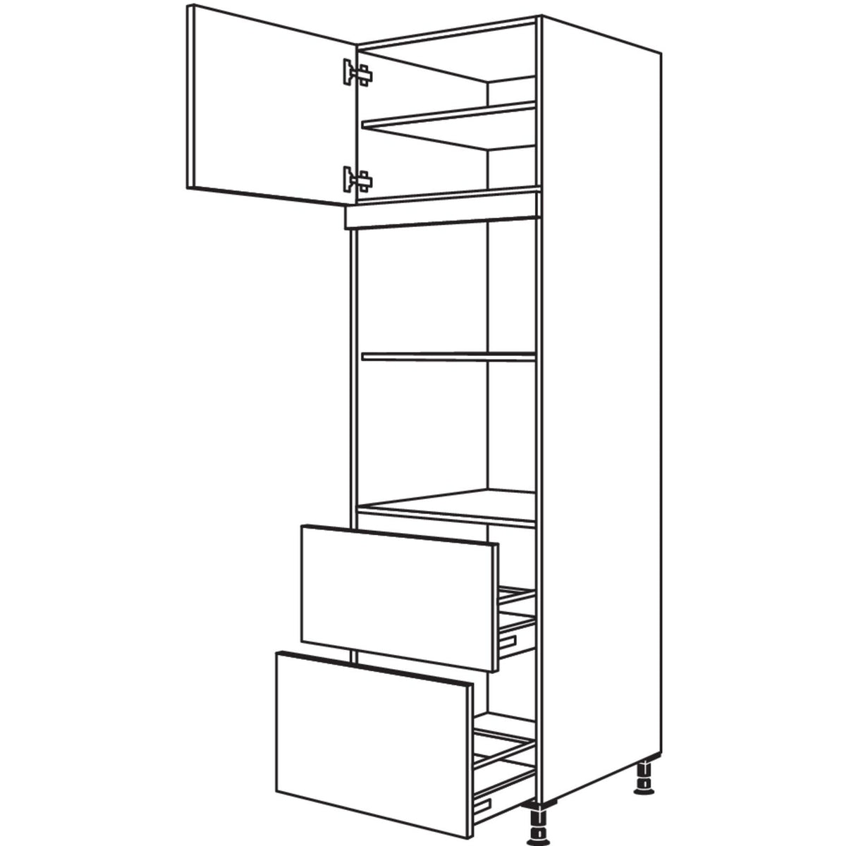 Nobilia XL-Geraete-Umbau fuer Mikrowelle und Dampfgarer - Kompaktgeraet GDMDK2A-3X 52741