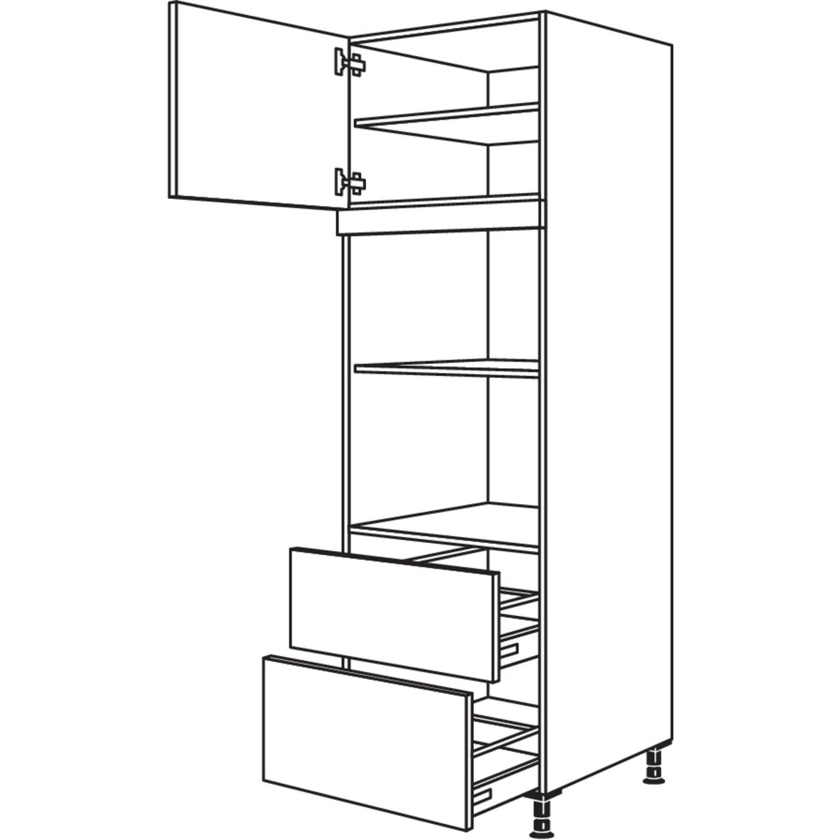 Nobilia XL-Geraete-Umbau fuer Mikrowelle und Dampfgarer - Kompaktgeraet GMDK2A-1X 31734