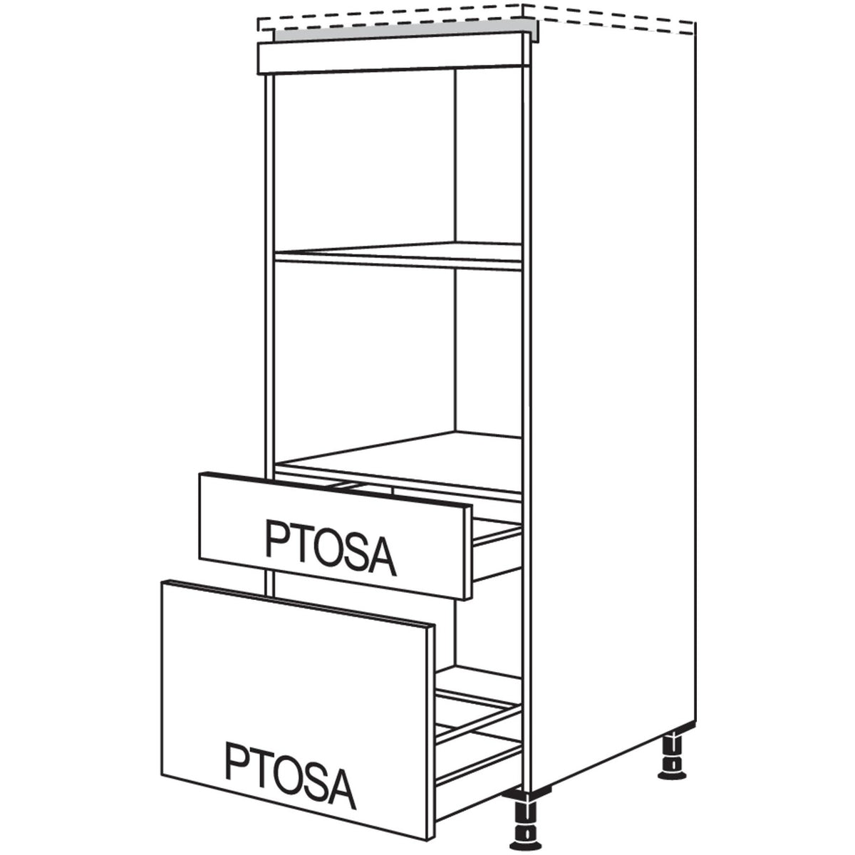 nobilia XL-Geraete-Umbau fuer Mikrowelle und Dampfgarer - Kompaktgeraet LGMDKS-X 53418