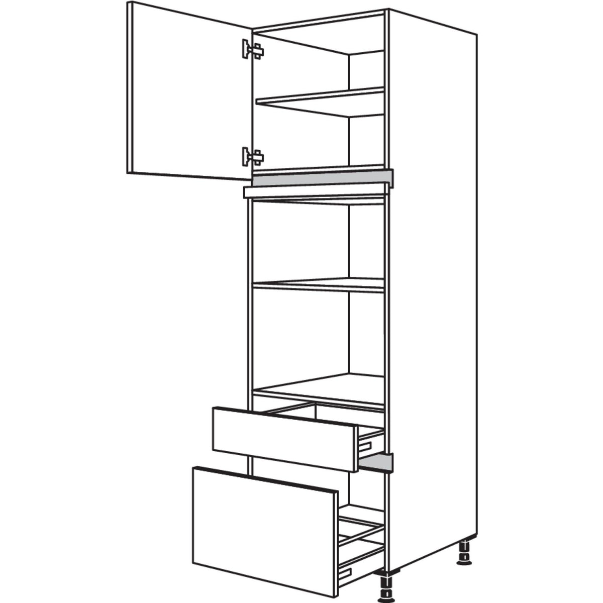 Nobilia XL-Geraete-Umbau fuer Mikrowelle und Dampfgarer - Kompaktgeraet NGMDKSA-2X 42327