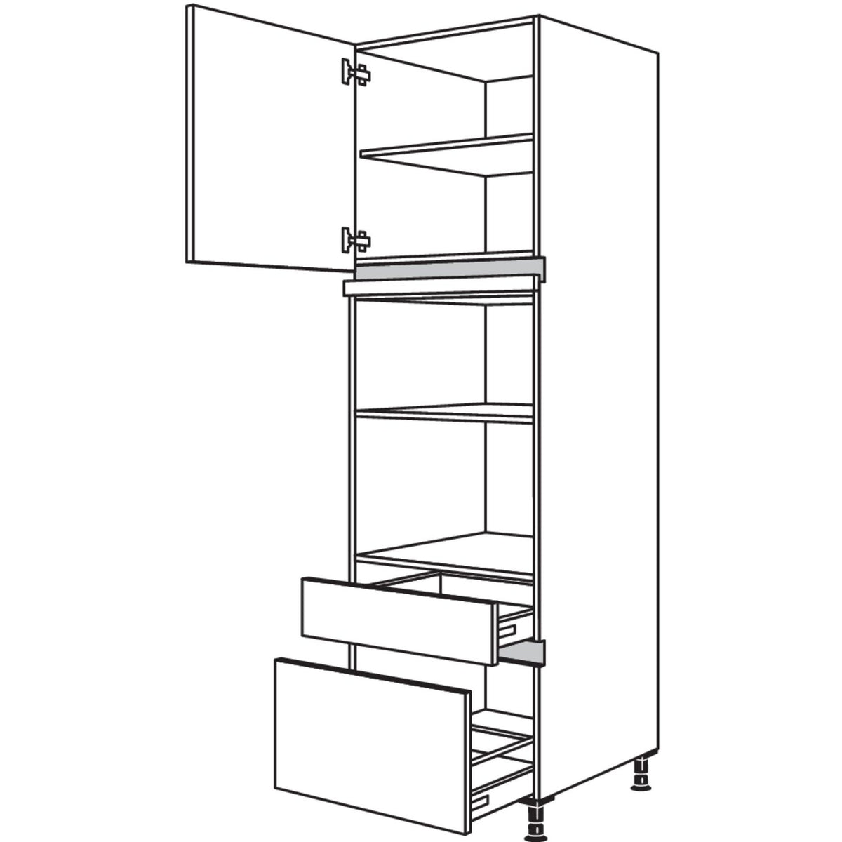 Nobilia XL-Geraete-Umbau fuer Mikrowelle und Dampfgarer - Kompaktgeraet NGMDKSA-3X 53327