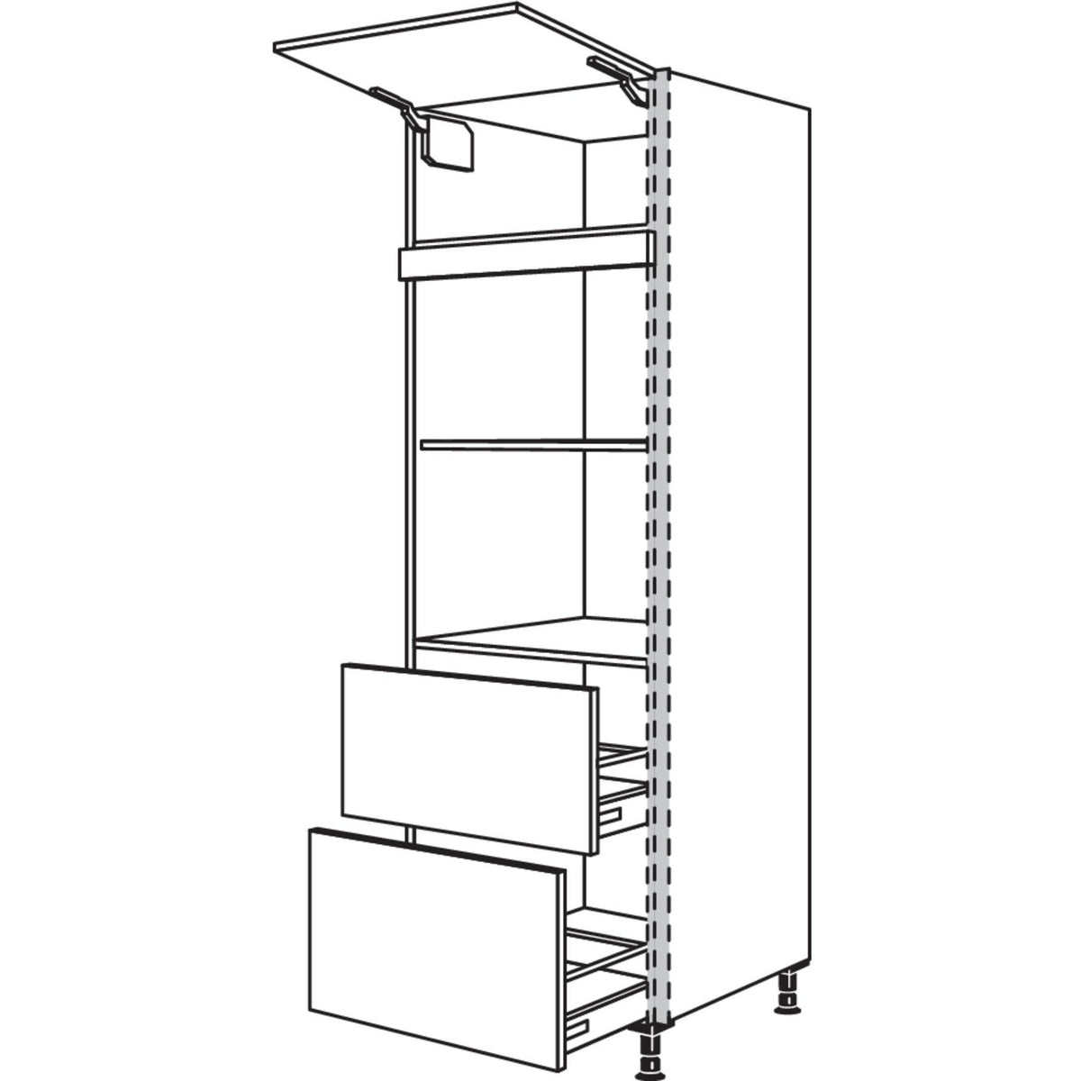 Nobilia XL-Geraete-Umbau fuer Mikrowelle und Dampfgarer - Kompaktgeraet NGSMDK2A-1X 34937