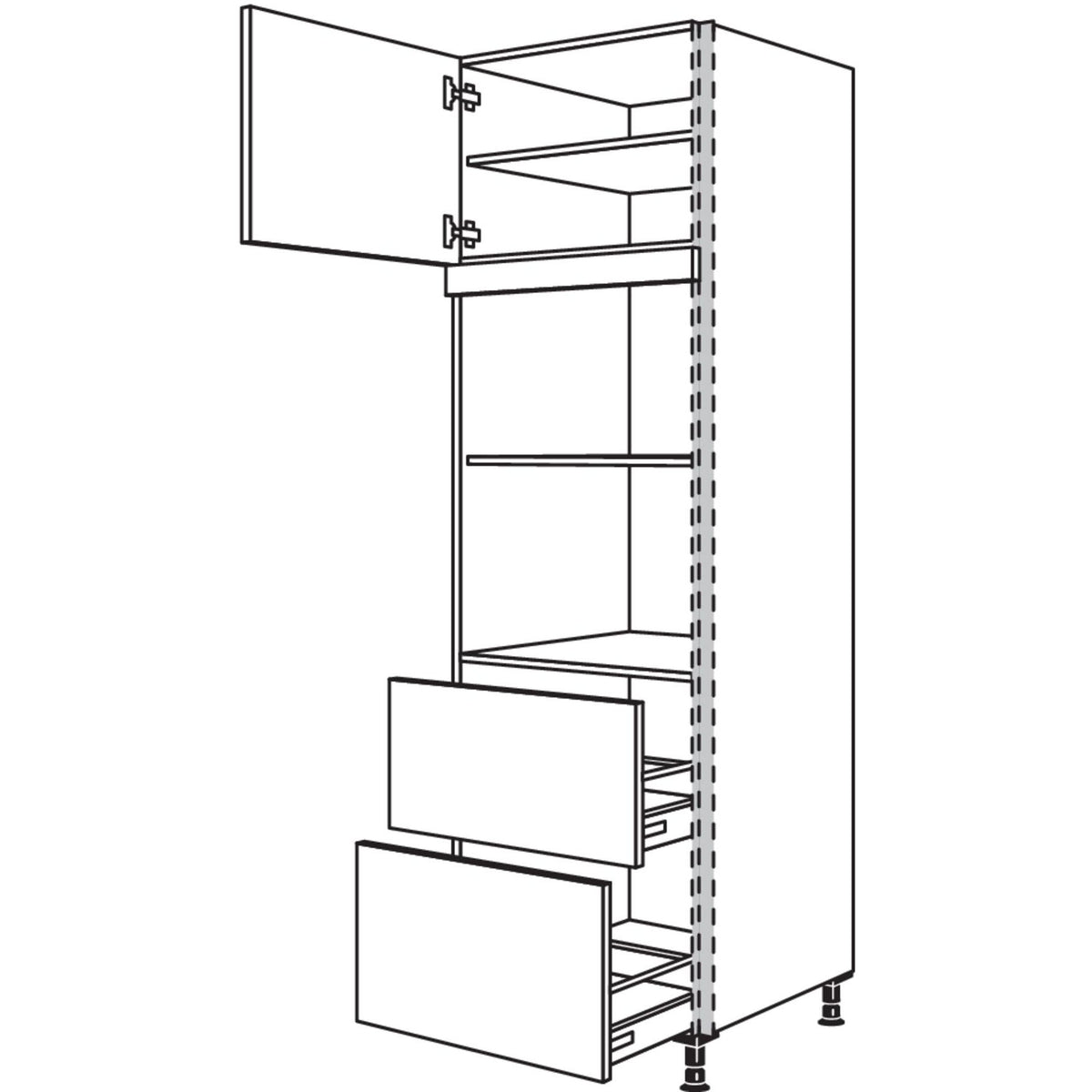 Nobilia XL-Geraete-Umbau fuer Mikrowelle und Dampfgarer - Kompaktgeraet NGSMDK2A-3X 56937