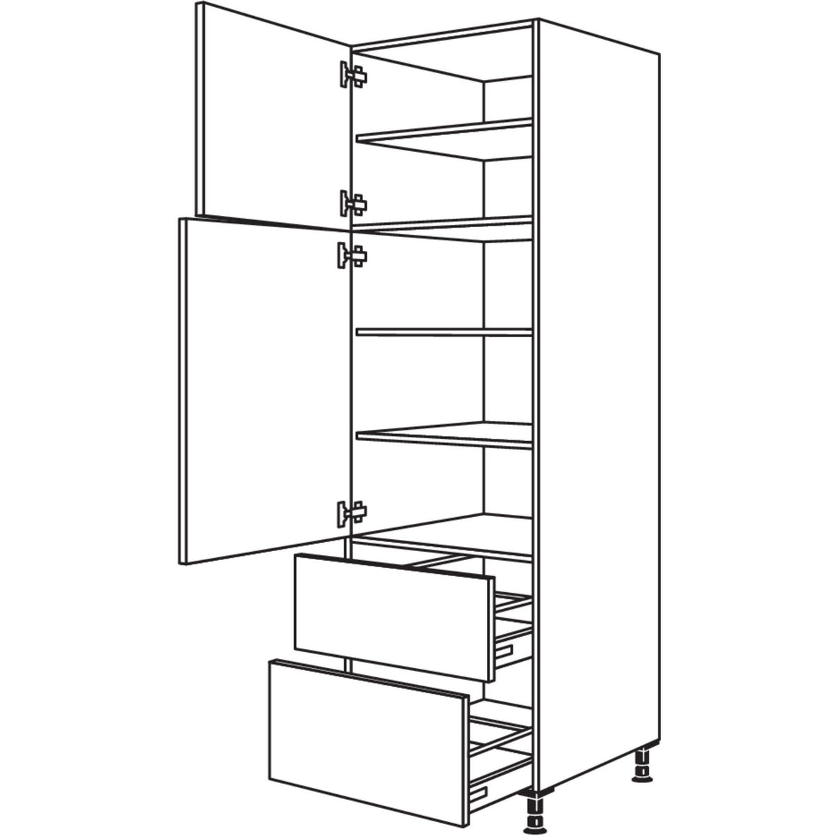 Nobilia XL-Geschirr-- Vorratsschrank H2A50-2X 42219