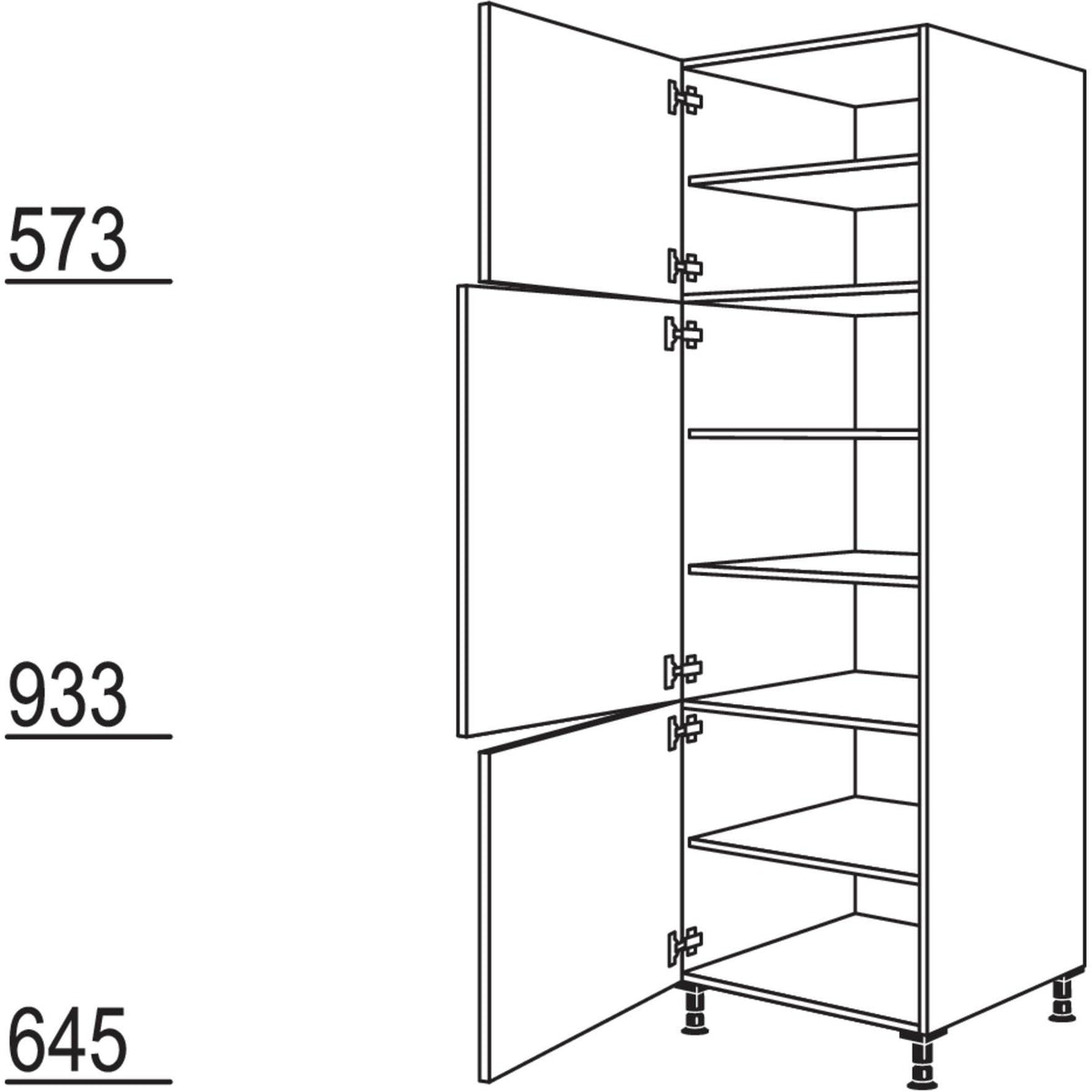 Nobilia XL-Geschirr-- Vorratsschrank H60-2X 40212