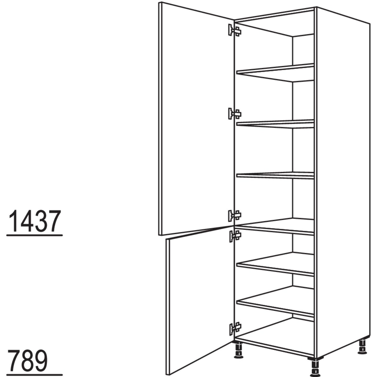 Nobilia XL-Geschirr-- Vorratsschrank HDV60-3X 53216