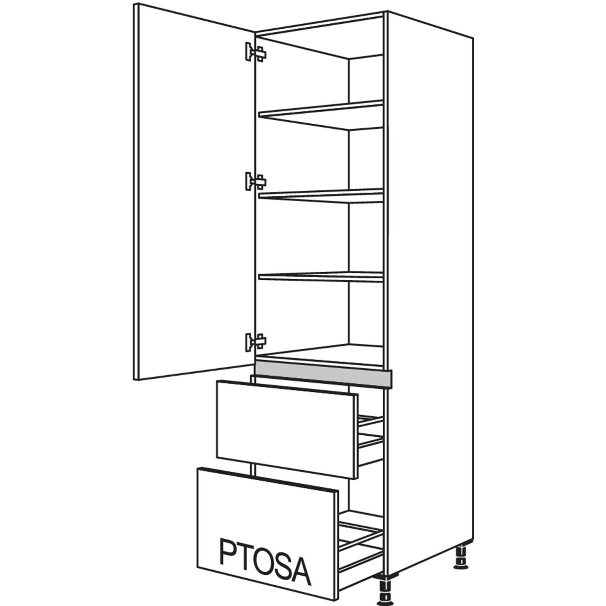 nobilia XL-Geschirr-- Vorratsschrank LH2A60-3X 53319