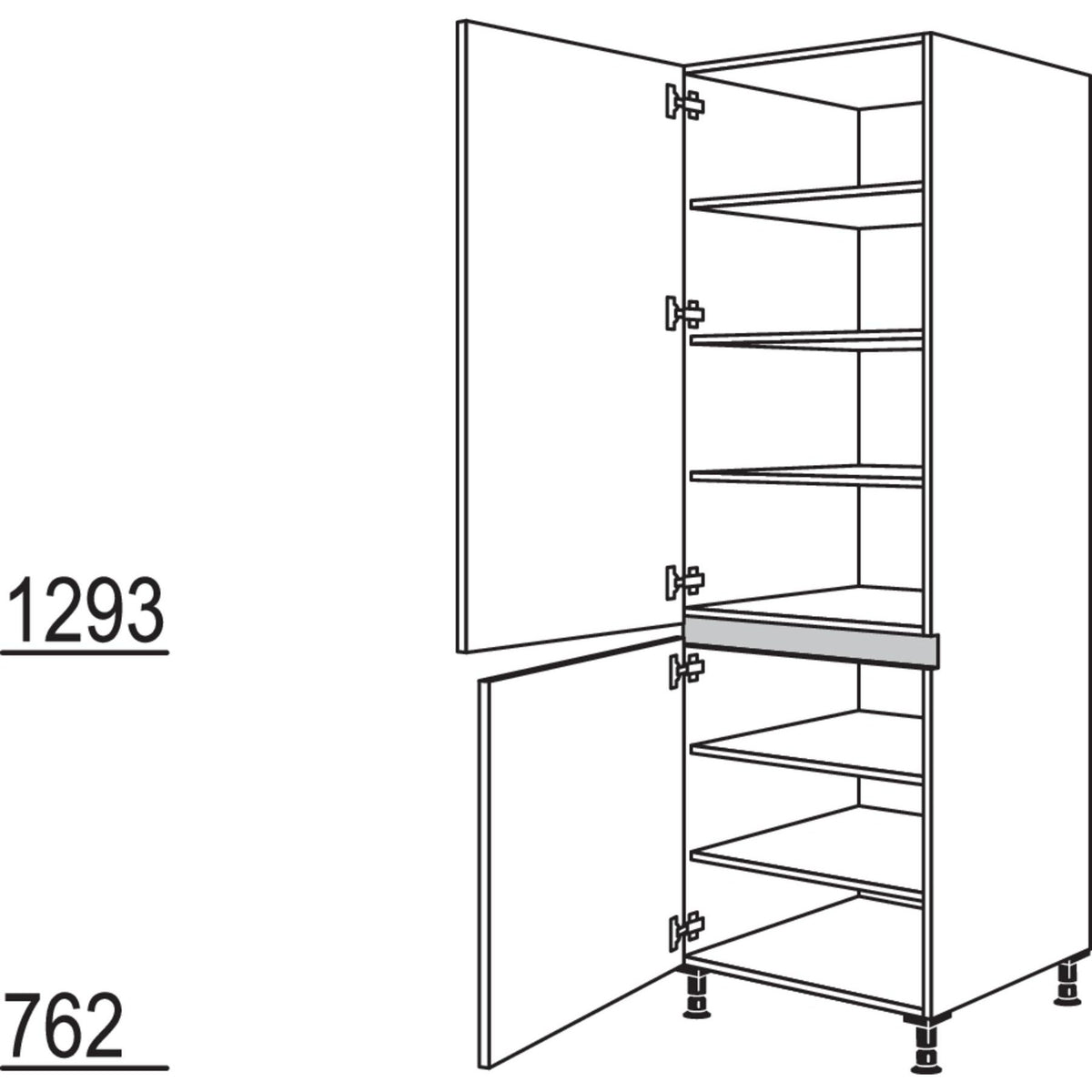 Nobilia XL-Geschirr-- Vorratsschrank NH50-1X 30305